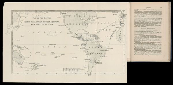 Plan of the routes of the Royal Mail Steam Packet Company, with connecting lines