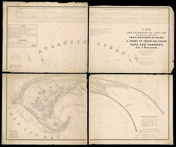 A map of the extremity of Cape Cod : including the townships of Provincetown & Truro, with a chart of their sea coast and of Cape Cod Harbour, State of Massachusetts