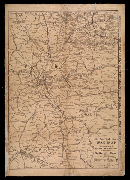 The New York Times War map : the western front in France and Belgium in Five Sections Section Three