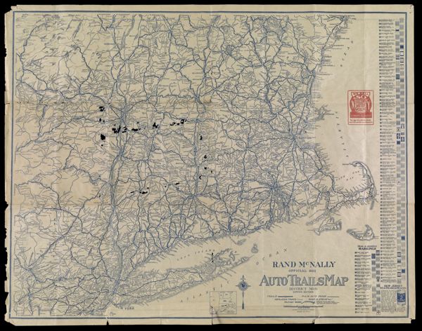 Rand McNally Official 1922 Auto Trails Map District No. 6 Upper Section