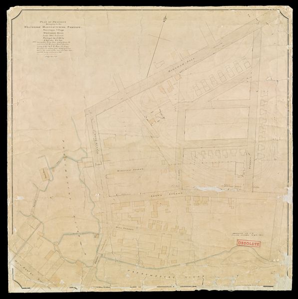 Plan of Property belonging to the Westbrook Manufacturing Company, Saccarappa Village, Westbrook Maine