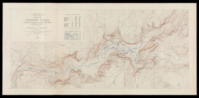 Map of Yosemite Valley, Yosemite National Park, California, Mariposa County