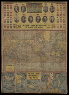 Farm and Fireside : The National Farm Magazine [3 large sheets designed for wall-hanging, containing maps and other information]