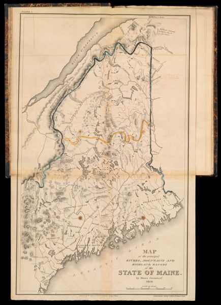 Map of the principal rivers, mountains and highland ranges of the state of Maine. by Moses Greenleaf. 1828