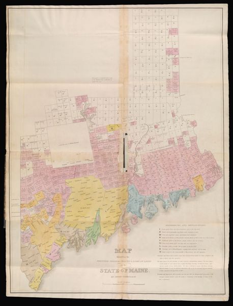 Map Exhibiting the principal original grants & sales of lands in the state of Maine. By Moses Greenleaf.