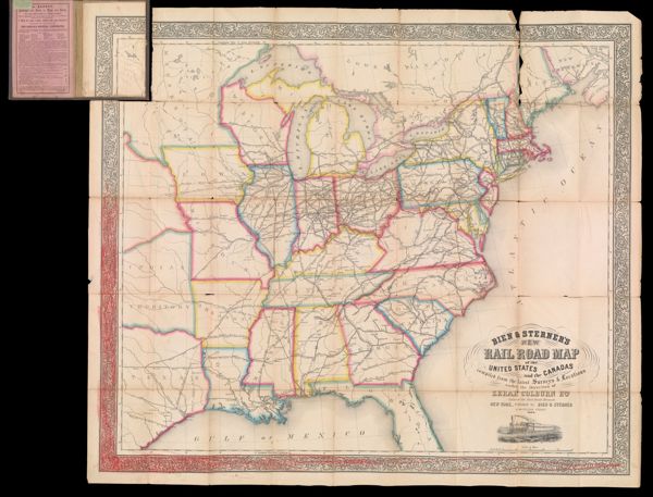 Bien & Sterner's New Rail Road Map of the United States and the Canadas