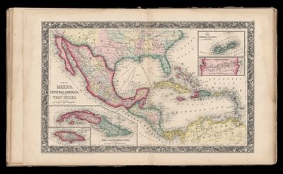 Mexico, Central America, and West Indies. (Double map.) / Island of Cuba. / Island of Jamaica. / Bermuda Islands. / Route of the Panama Railroad.