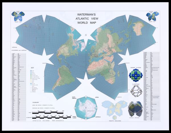 Waterman's Atlantic View World Map