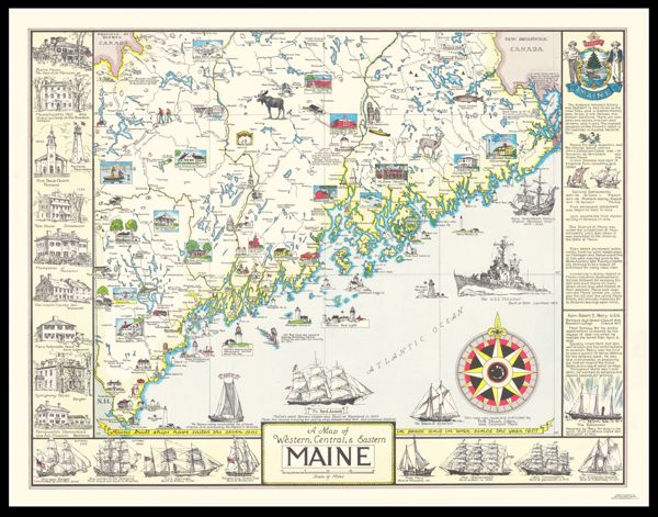 Map of Western, Central, and Eastern Maine