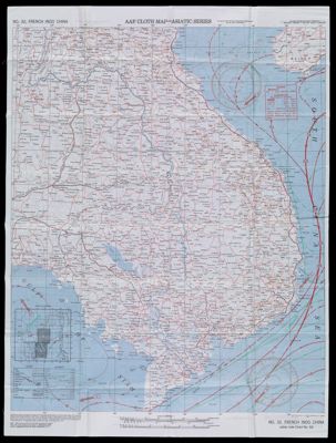 AAF Cloth Map-Asiatic Series No. 32, French Indo China