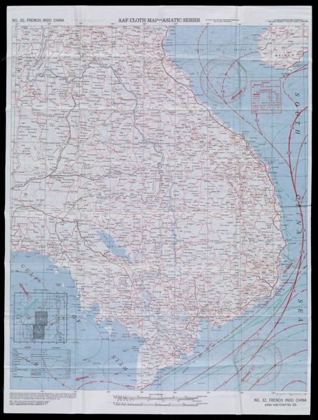 AAF Cloth Map-Asiatic Series No. 32, French Indo China