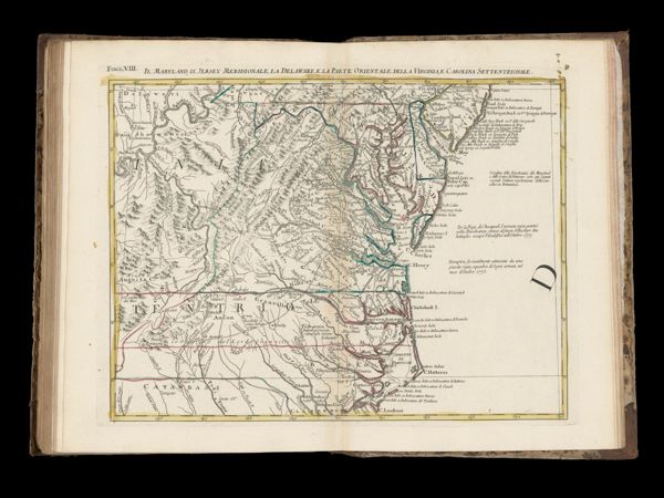 Fogl. VIII. Il Maryland, Il Jersey Meridionale, la Deleware, e la Parte Orientale della Virginia, e Carolina Settentrionale