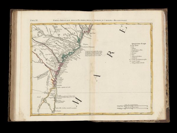 Fogl. XI. Parte Orientale della Florida, della Giorgia, e Carolina Merionale