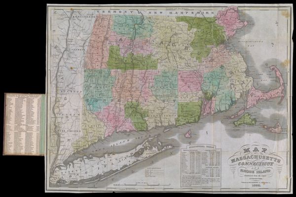 Map of Massachusetts, Connecticut and Rhode Island : constructed from the latest authorities published by H.F. Sumner & Co