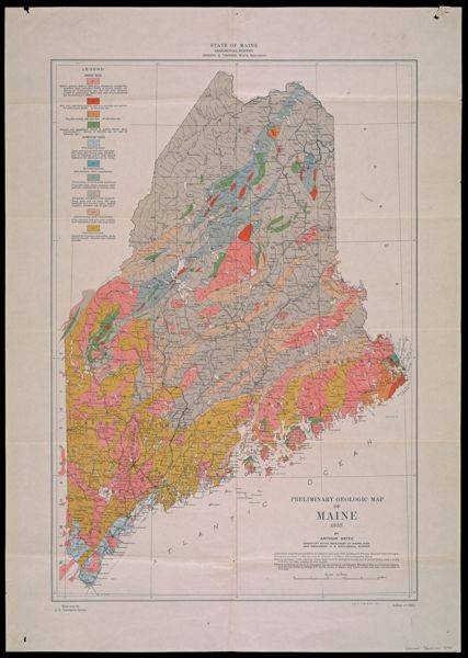 Preliminary Geologic Map of Maine by Arthur Keith