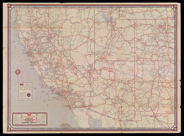 Standard Oil Company Indiana; Highway Map Southwestern Section of the United States