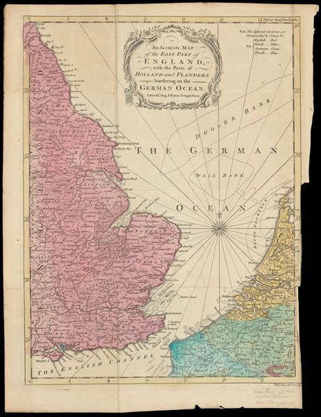 An Accurate Map of the East Part of England with the Parts of Holland and Flanders bordering on the German Ocean.