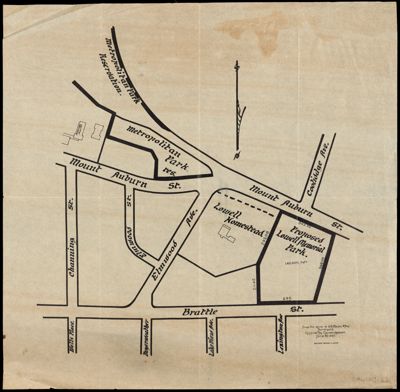 [Proposed Lowell Memorial Park, Cambridge, Mass. map] / from the office of W.A. Mason & Son, surveyors, Central Sq. Cambridgeport, June 30, 1897[Proposed Lowell Memorial Park, Cambridge, Mass. map] from the office of W.A. Mason & Son, surveyors, Central Sq. Cambridgeport, June 30, 1897