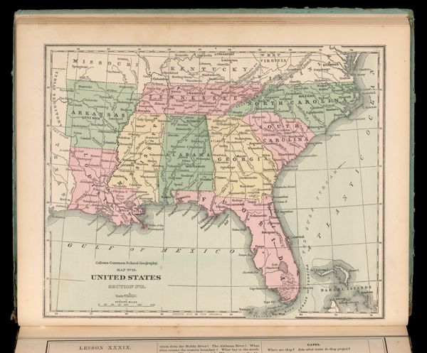 Colton's Common School Geography. Map No. 10. United States Section No.3.