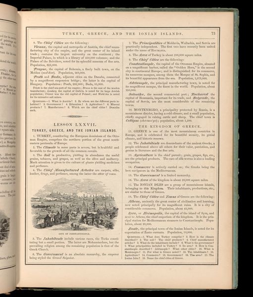 Lesson LXXVII. Turkey, Greece, and the Ionian Islands.