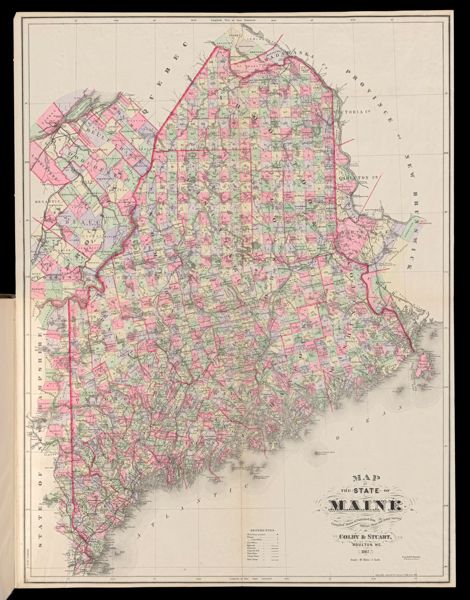 Map of the State of Maine compiled drawn & published from official plans and actual surveys by Colby & Sturat. Houlton, Me. 1887.