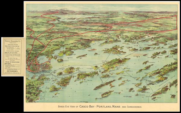 Birds Eye View of Casco Bay: Portland, Maine and Surroundings.