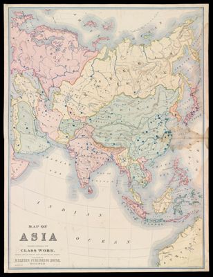 Map of Asia designed especially for class work, recently compiled from the latest and most reliable sources.