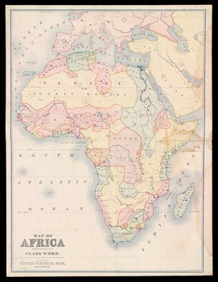 Map of Africa designed especially for class work, recently compiled from the latest and most reliable sources.