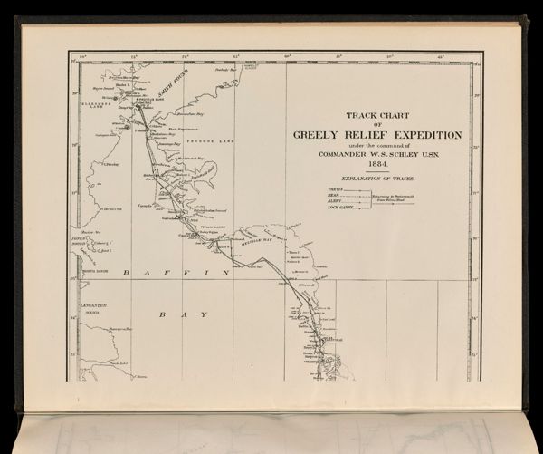 Track Chart of Greely Relief Expedition under the command of Commander W.S. Schley U.S.N. 1884.