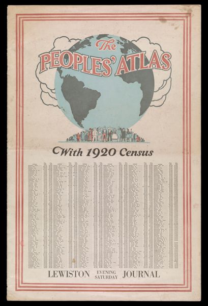 The People's Atlas With 1920 Census Lewiston Evening Saturday Journal [Front cover]
