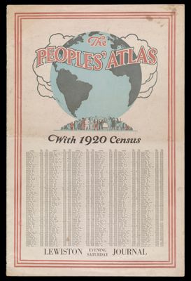 The People's Atlas With 1920 Census Lewiston Evening Saturday Journal