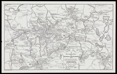 A pictorial map of Wenham and environs, 1776, showing the residences of citizens