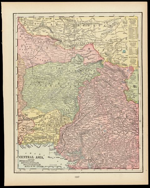 Central Asia comprising, Turkestan, Afghanistan, Baluchistan and N.W. India