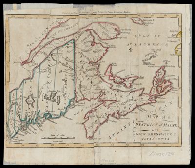 Map of the District of Maine with New Brunswick & Nova Scotia
