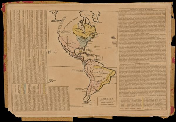 America, with the European Settlements, and the Conquests of Cortes and Pizarro