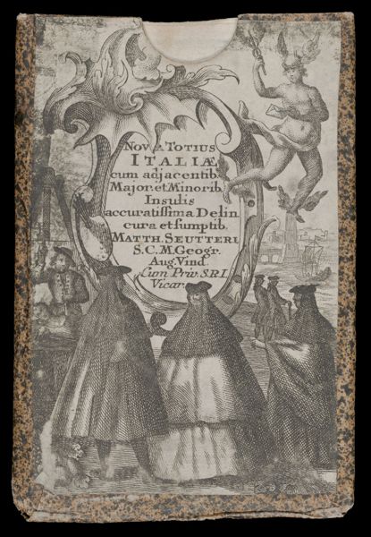 Nova Totius Italiae cum adjacentib. Major et Minorib. Insulis accuratissima Delin. cura et sumptib. Matth. Seuttere S.C.M. Geogr. Aug. Vind. Cum Priv. S. R. I. Vicar. [Envelope]