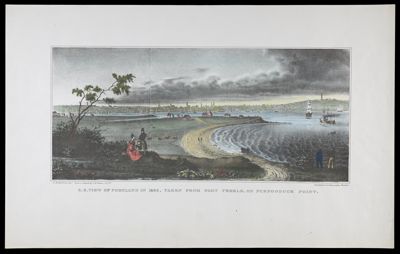 S.E. view of Portland in 1832, taken from Fort Preble