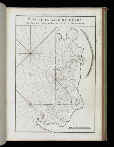 Plan de la Rade de Gedda situee a la Cote d'Arabie sur la Mer Rouge.