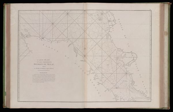 Carte Plate de la partie Septentrionale du Detroit de Malac, depuis la Rade d'Achem Jusqu'a Malac.
