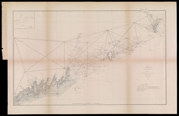 U.S. Coast Survey, A. D. Bache, Sketch A Showing the progress of the Survey in Section no. 1 from 1852-1866