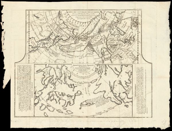 Carte des Nouvelles Decouvertes dressee par Phil. Buache... Extrait d'une carte Japonoise de l'Univers