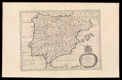 A New Map of Present Spain & Portugal. Shewing their Principal Divisions, Chief Cities, Townes, Ports, Rivers, Mountains &c. Dedicated to His Highness William Duke of Gloucester