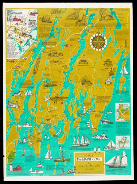 A Map of the Maine coast from Sheepscot Bay to Muscongus Bay.