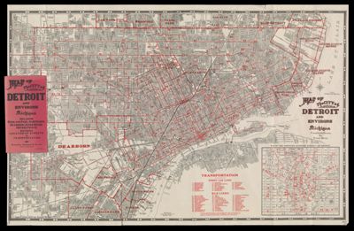 Map of the City of Detroit and Environs Michigan compiled & drawn by Sauer Bros.