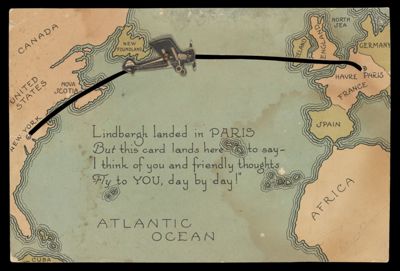 Lindbergh's Historic First Solo Transatlantic Flight from New York to Paris.