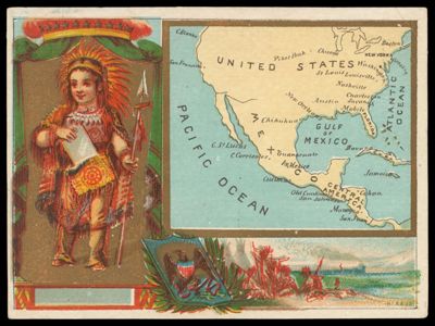 Map of the United States, Mexico and Central America.