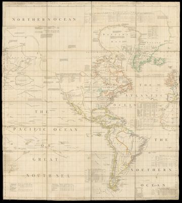 A Chart of North and South America including the Atlantic and Pacific Oceans, with the Nearest Coasts of Europe, Africa, and Asia.