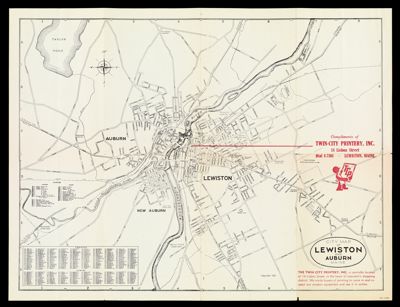 City Map of Lewiston and Auburn Maine