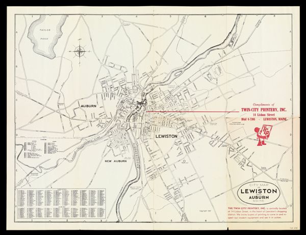 City Map of Lewiston and Auburn Maine