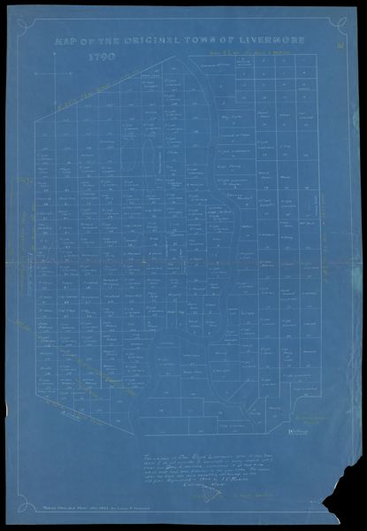 Map of the Original Town of Livermore 1790